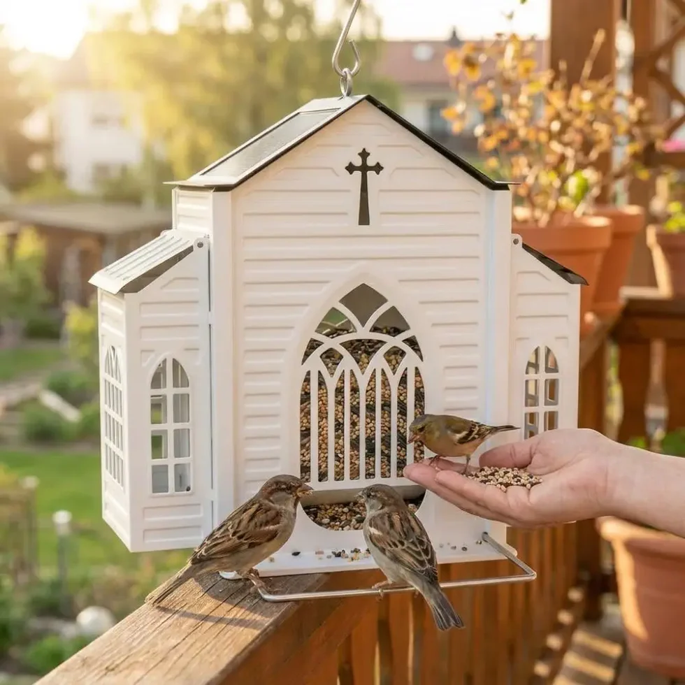 ✝️Last Day 50% OFF-🔥Church-Shaped Solar Bird Feeder🎁Buy 2 Free Shipping