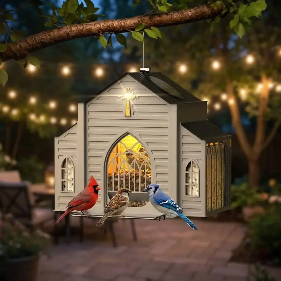 ✝️Last Day 50% OFF-🔥Church-Shaped Solar Bird Feeder🎁Buy 2 Free Shipping