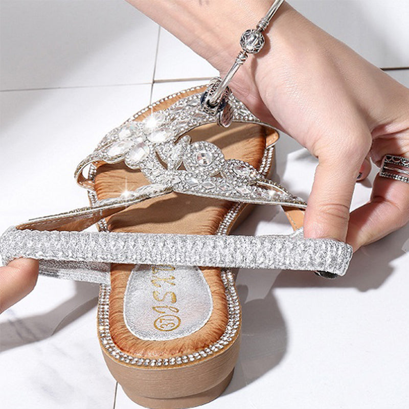 Women's Summer Luxury Designer Rhinestone Sandals-tidenox