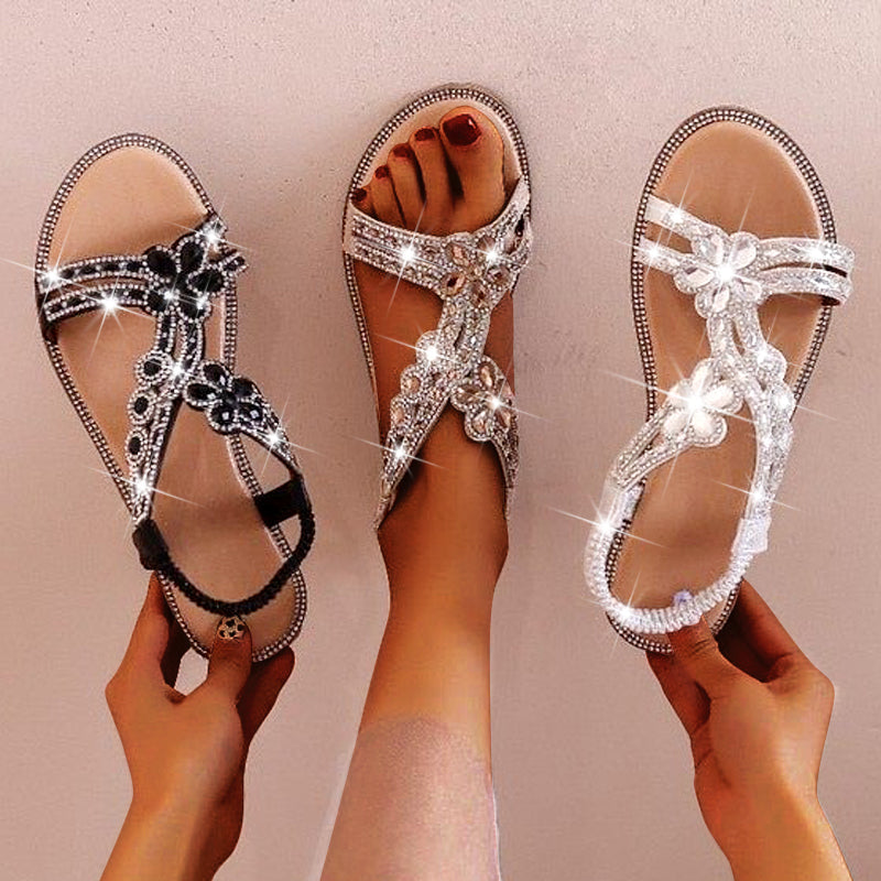 Women's Summer Luxury Designer Rhinestone Sandals-tidenox