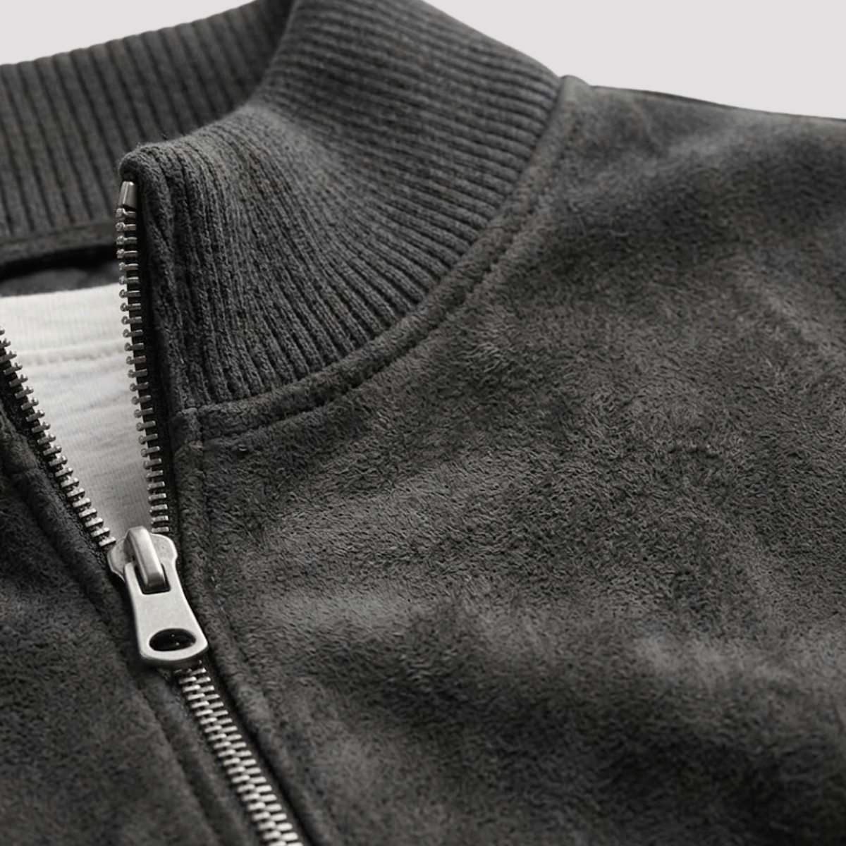 Men's Suede Jacket with Zipper