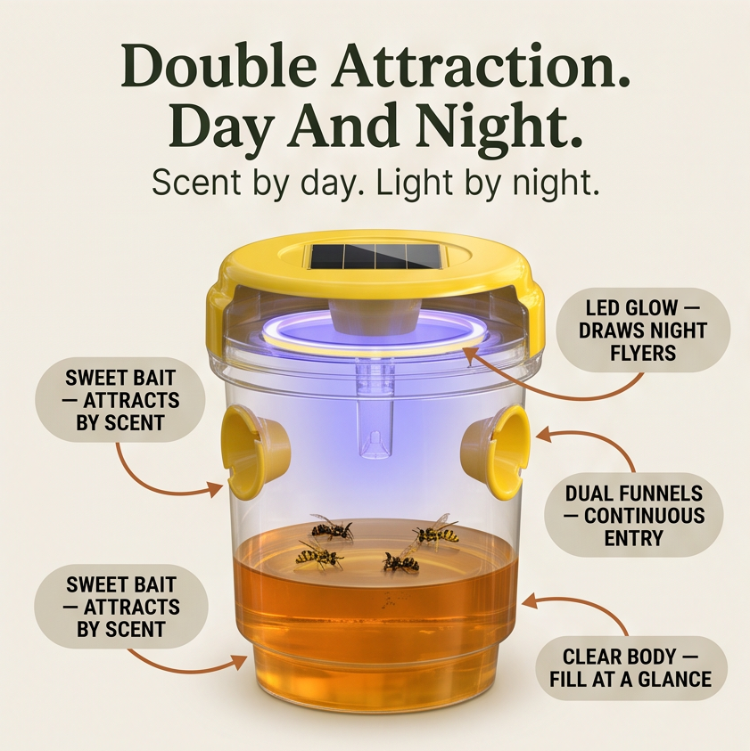 Waspora – Solar Wasp Trap with LED 