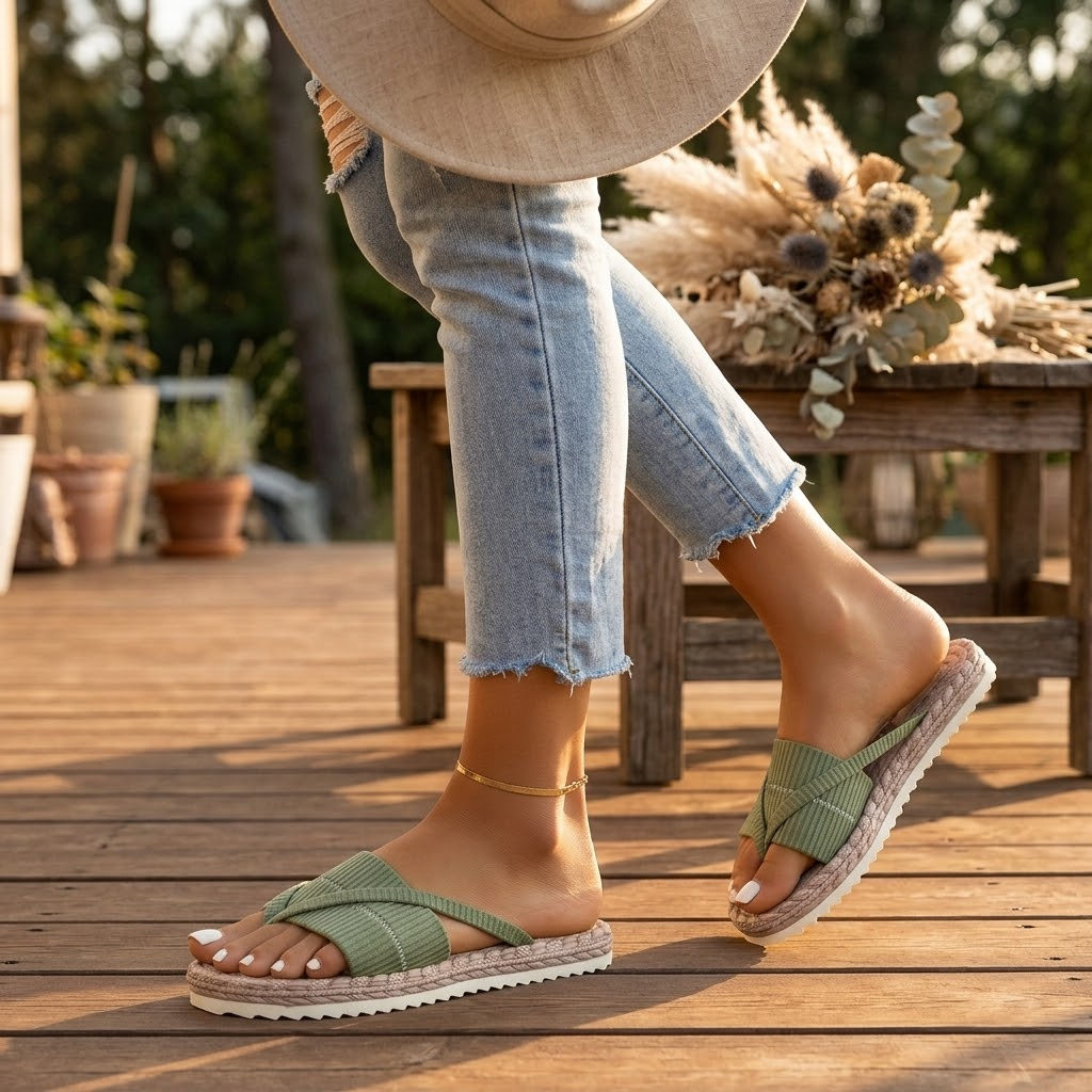loomhe– Soft Espadrille-Style Slide Sandals