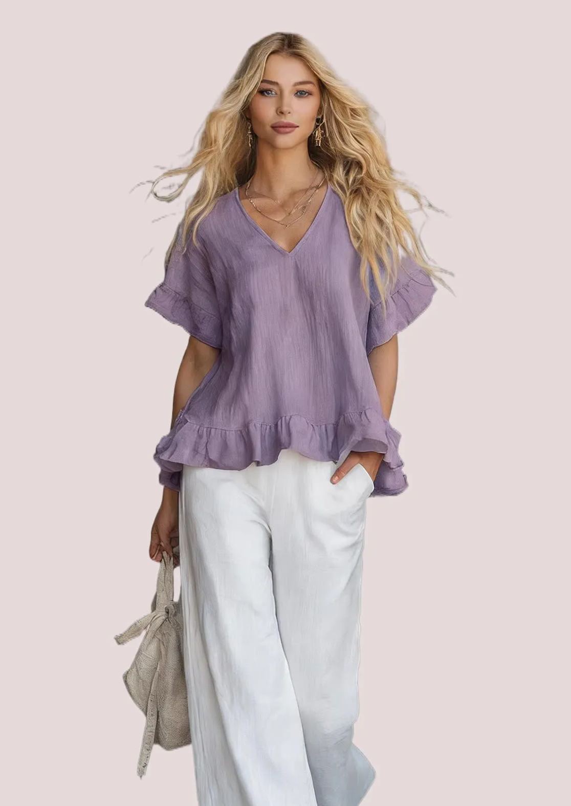 NEW ARRIVALS🔥 Women's Cozy Ruffled Cotton Shirt Top
