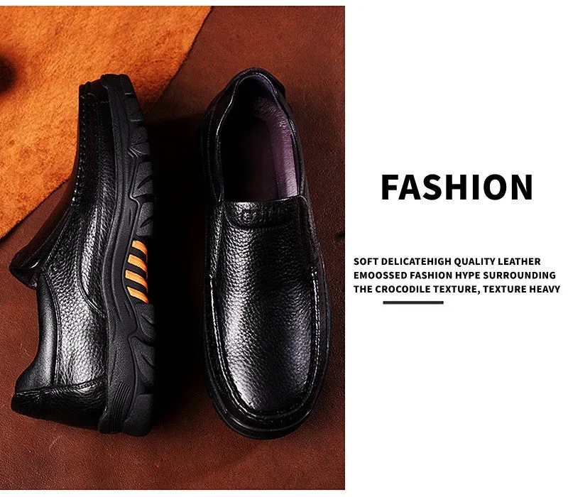 ⏰Limited Time Offer--50% OFF 🎉Men's waterproof and non-slip soft insole corrective leather shoes