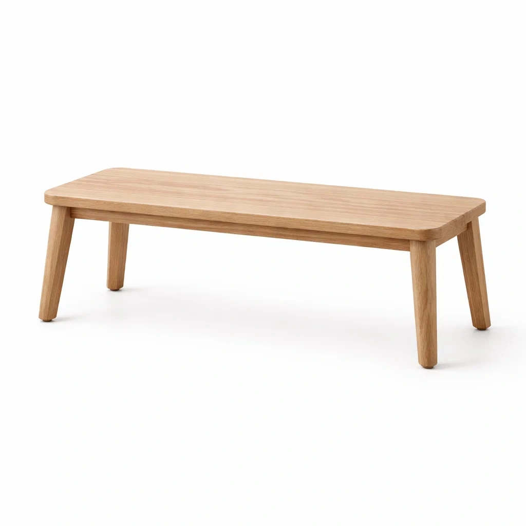 Panca rettangolare in legno di quercia-DREAMNOOKZ