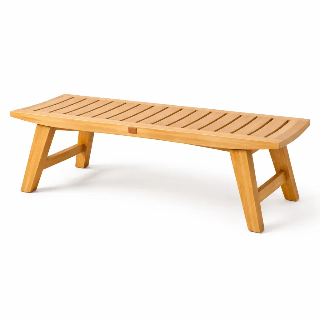 Panca rettangolare in legno di teak 160x40x45 cm-DREAMNOOKZ