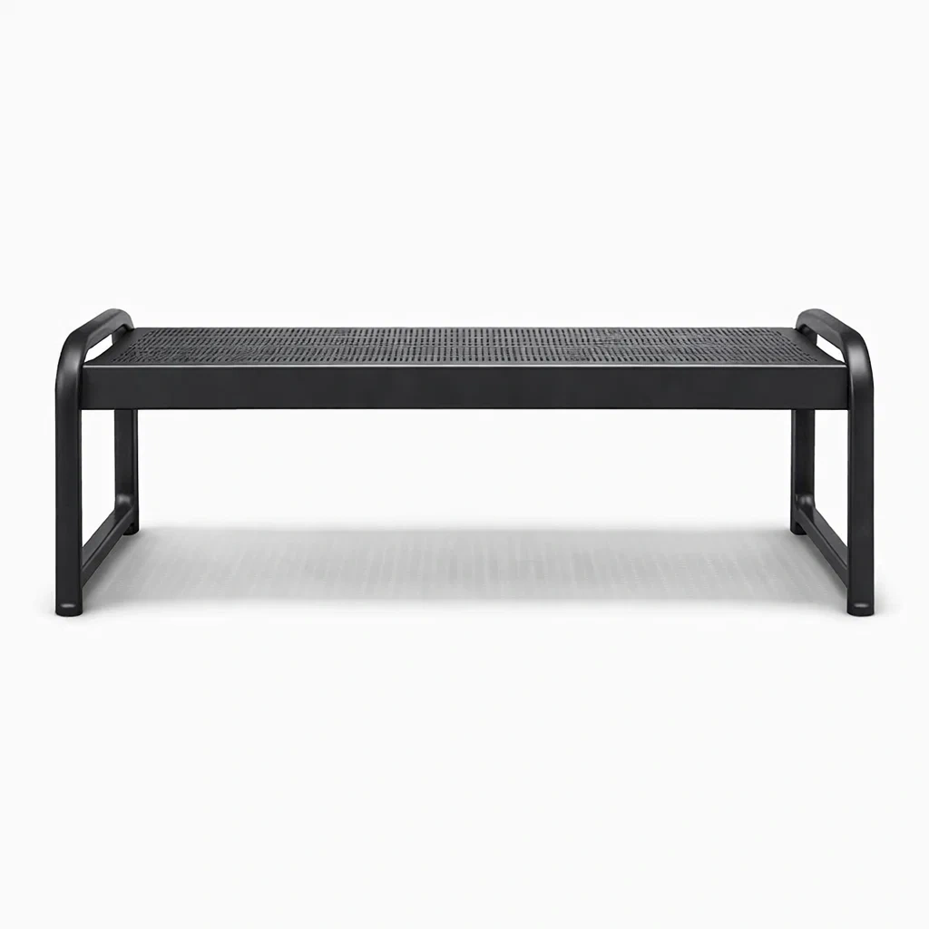 Panca rettangolare in acciaio nero 120x40x45 cm-DREAMNOOKZ