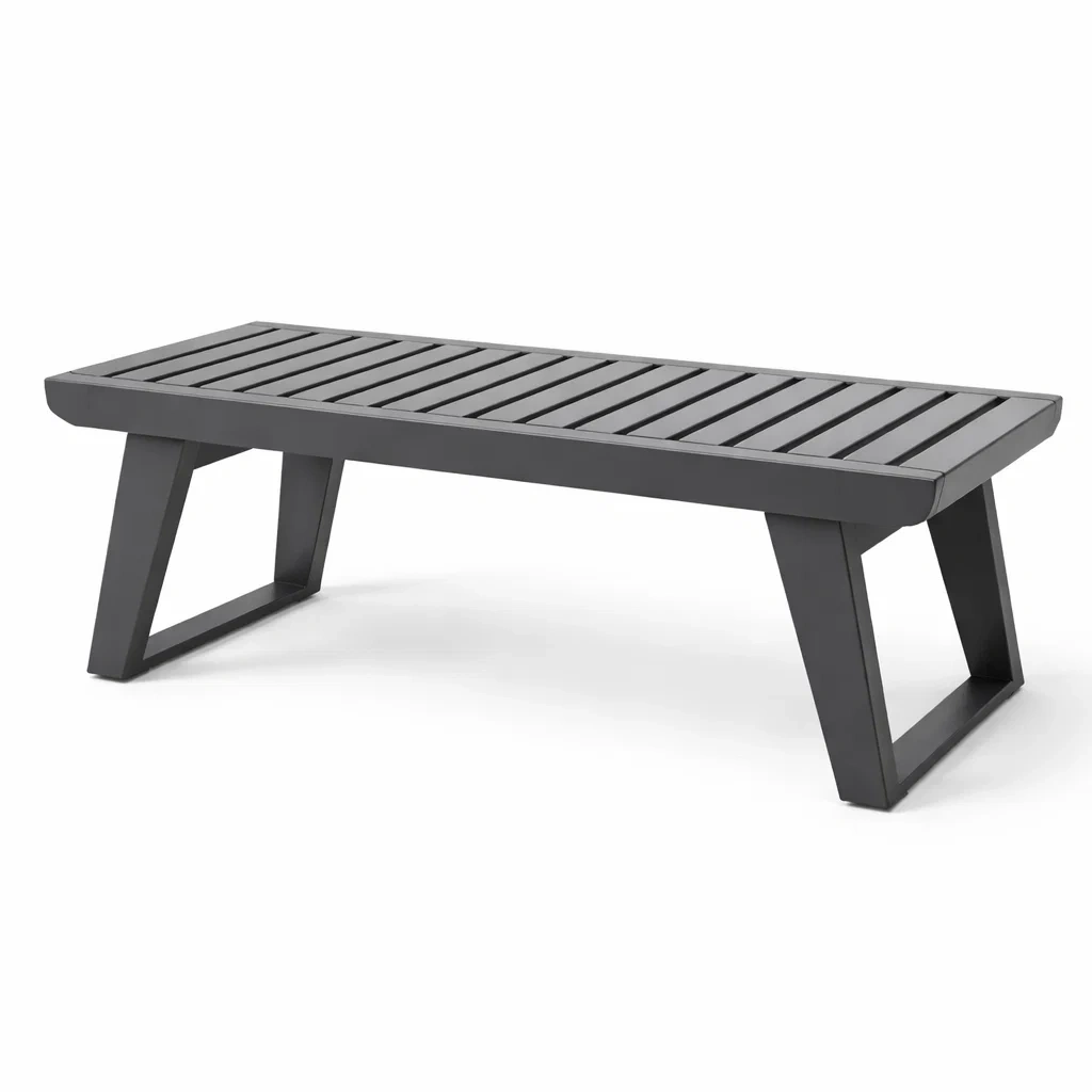 Panca in metallo nero da giardino 180x60x40 cm-DREAMNOOKZ