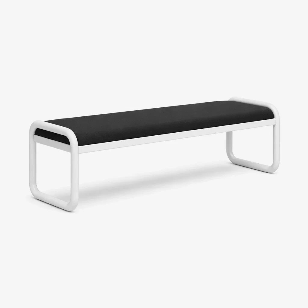 Panca in metallo e tessuto nero 160x40x45 cm-DREAMNOOKZ