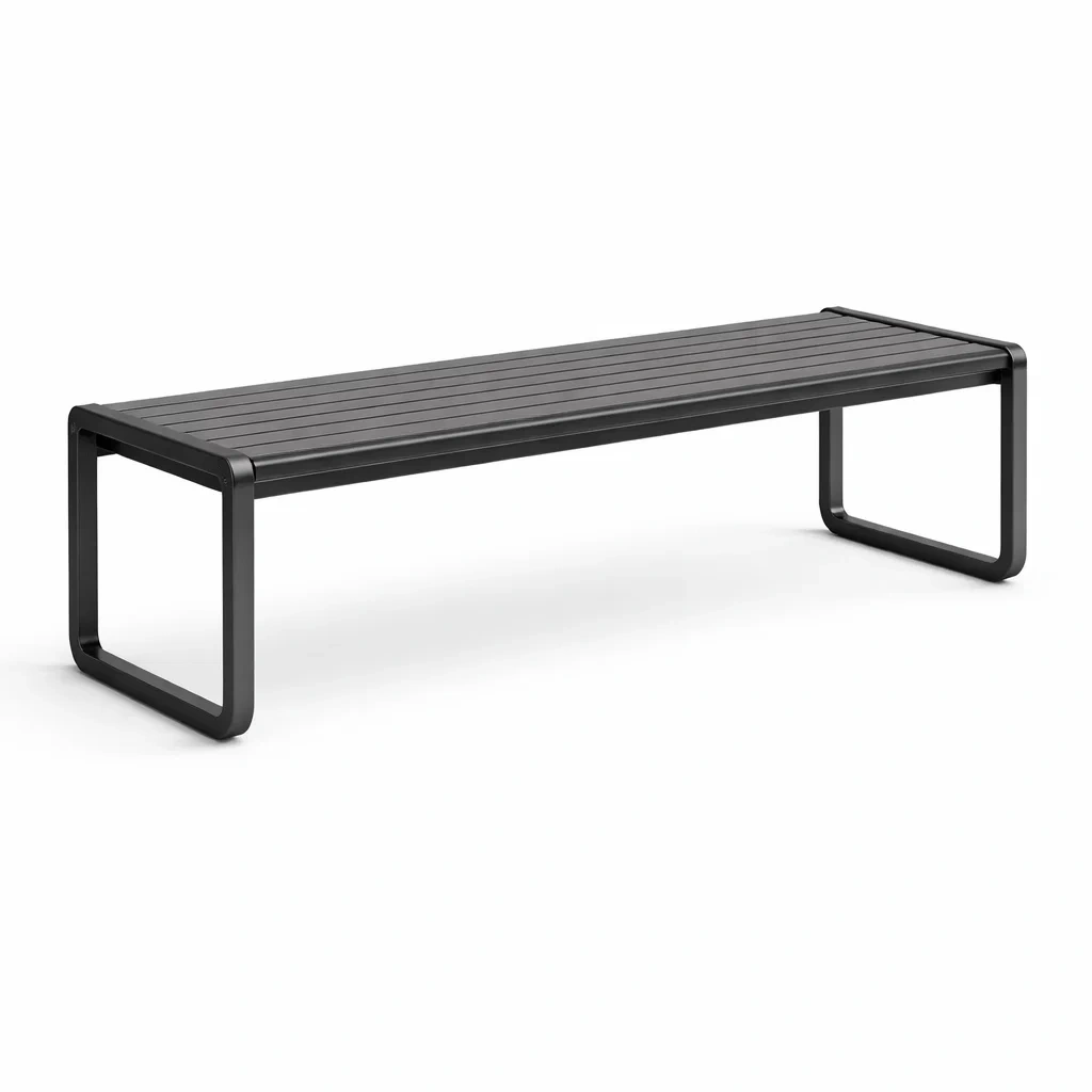 Panca in metallo nero da esterno-DREAMNOOKZ