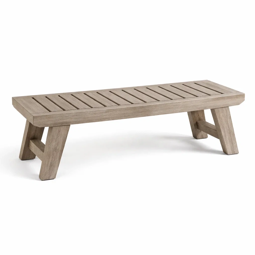 Panca in legno di rovere grigio da giardino-DREAMNOOKZ