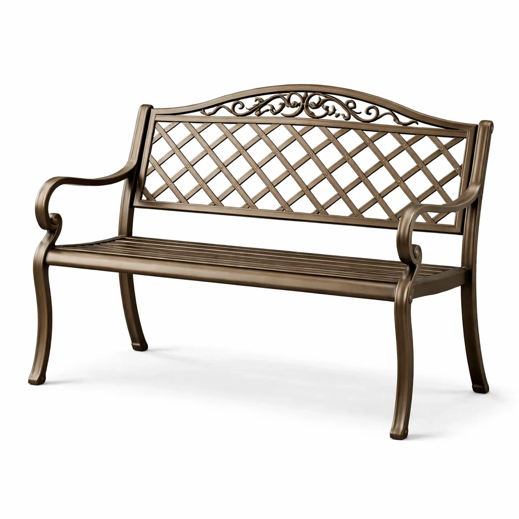 Panchina in alluminio bronzo da giardino-DREAMNOOKZ