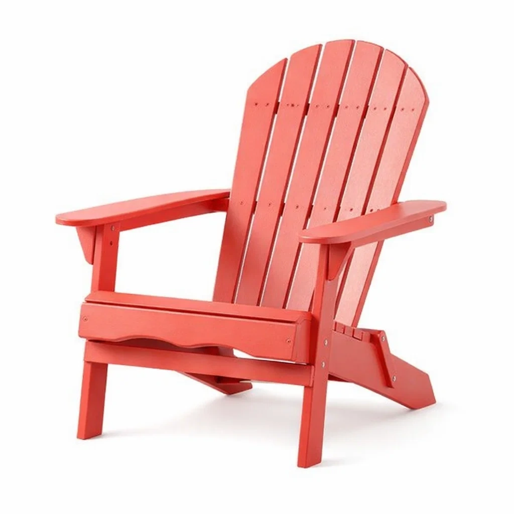 Sedia Adirondack in legno rosso-DREAMNOOKZ