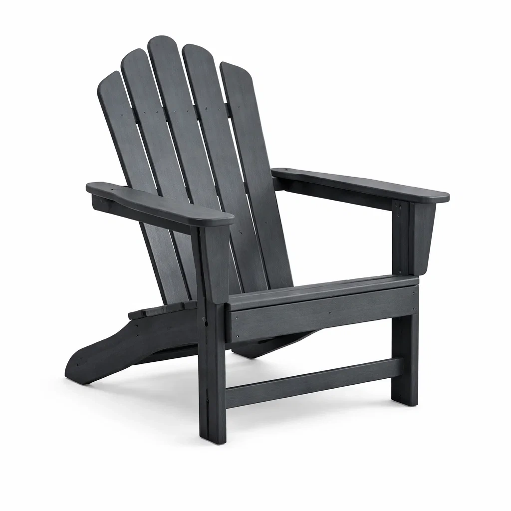 Sedia Adirondack in legno di acacia nero-DREAMNOOKZ