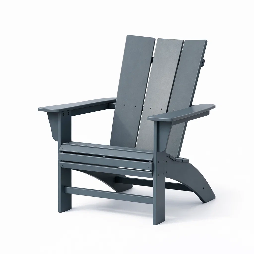 Sedia Adirondack in legno composito grigio antracite 90x75x95 cm-DREAMNOOKZ
