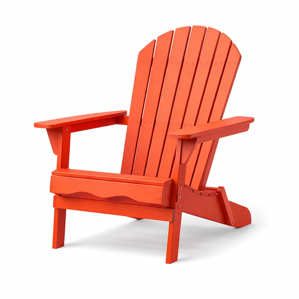 Sedia Adirondack in legno arancione per esterni-DREAMNOOKZ