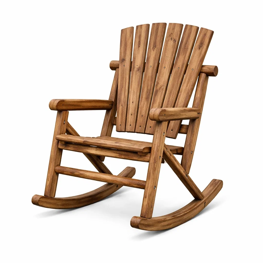 Sedia a dondolo in legno di acacia-DREAMNOOKZ