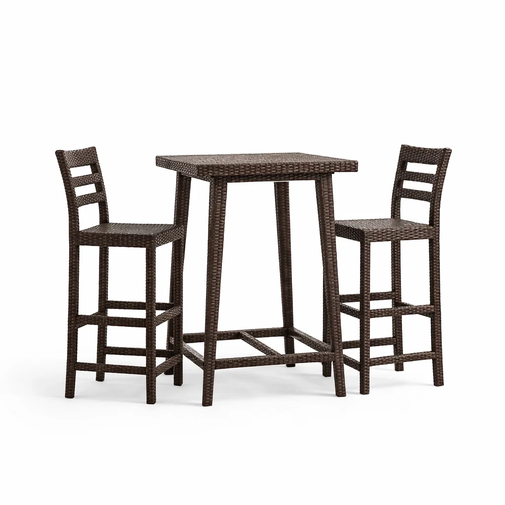 Set da bar in rattan sintetico per esterno-DREAMNOOKZ