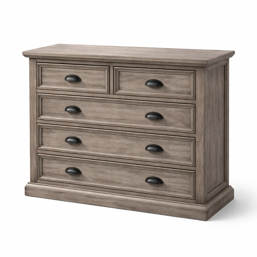 Cassettiera in Legno Grigio con Cassetti-ZENVIBEZZ