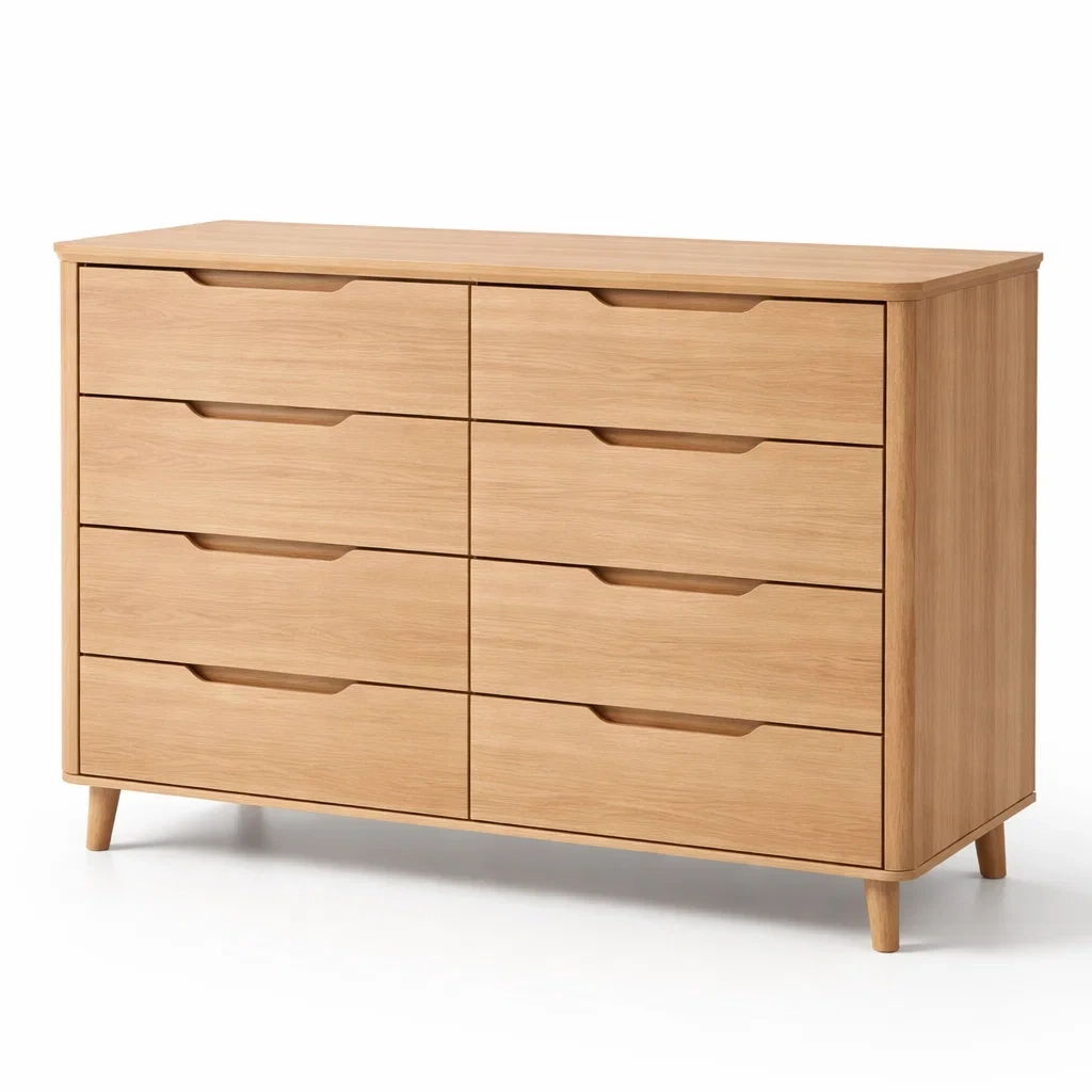 Cassettiera in Legno Rovere Chiaro con Cassetti-ZENVIBEZZ