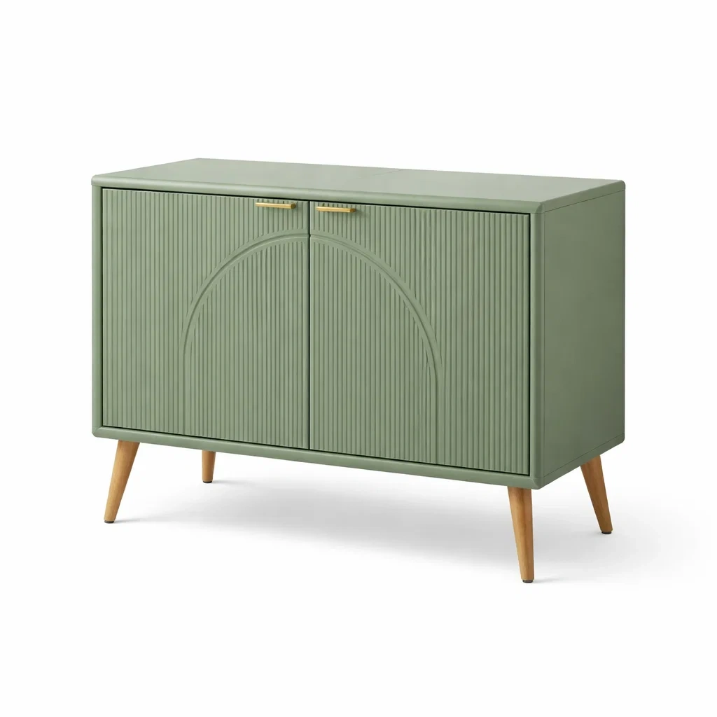 Credenza in Legno MDF Verde-ZENVIBEZZ