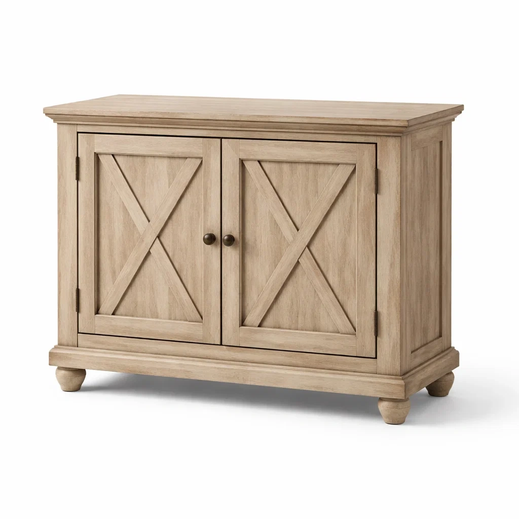 Credenza in Legno di Quercia con Ante a Croce-ZENVIBEZZ