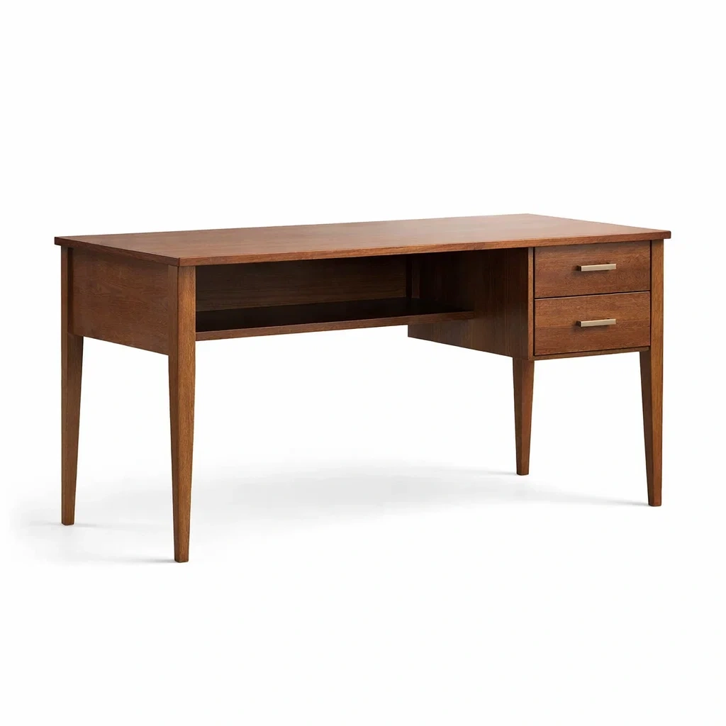 Scrivania in Legno con Due Cassetti-ZENVIBEZZ