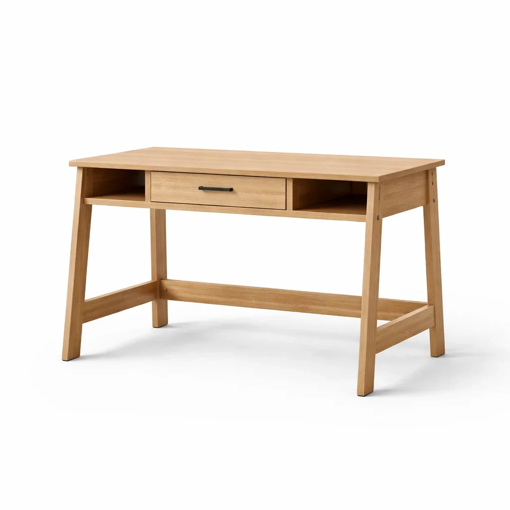 Scrivania in Legno Massello con Cassetto-ZENVIBEZZ