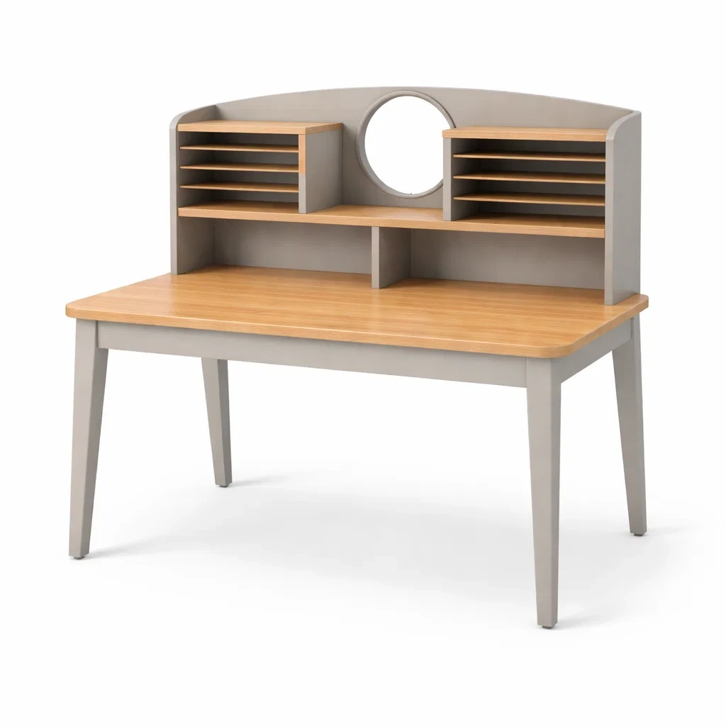 Scrivania in Legno MDF con Piano in Bambù-ZENVIBEZZ