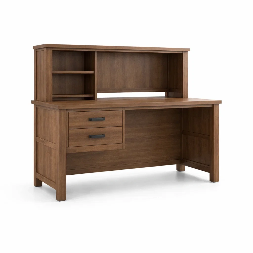 Scrivania in Legno con Cassetti e Ripiani-ZENVIBEZZ