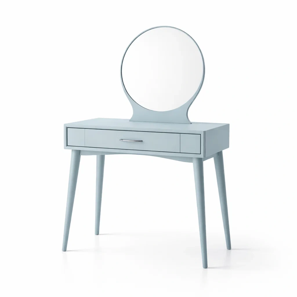 Toeletta in MDF con Gambe in Faggio Azzurro-ZENVIBEZZ