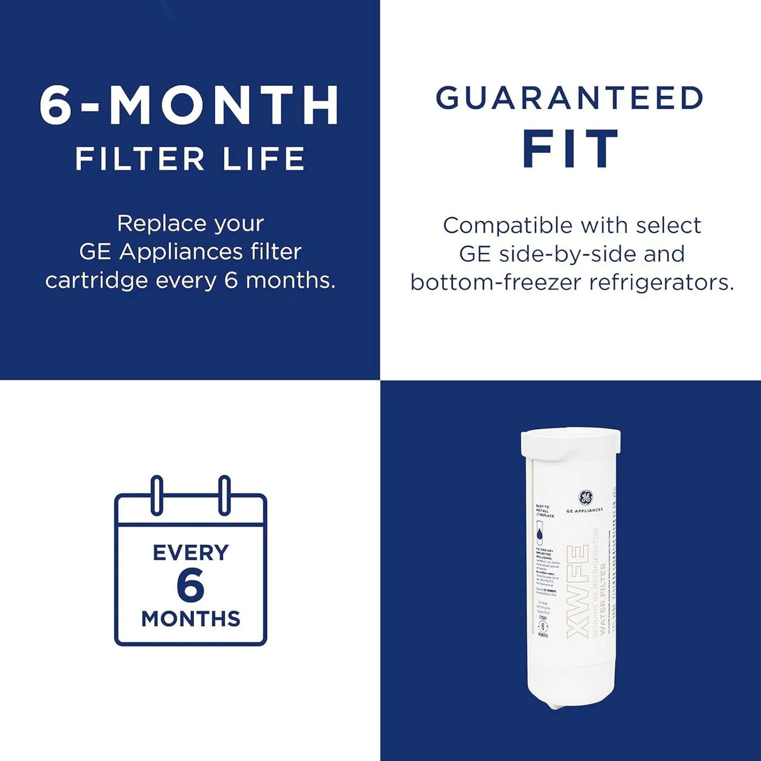 GE XWFE Refrigerator Water Filter,White