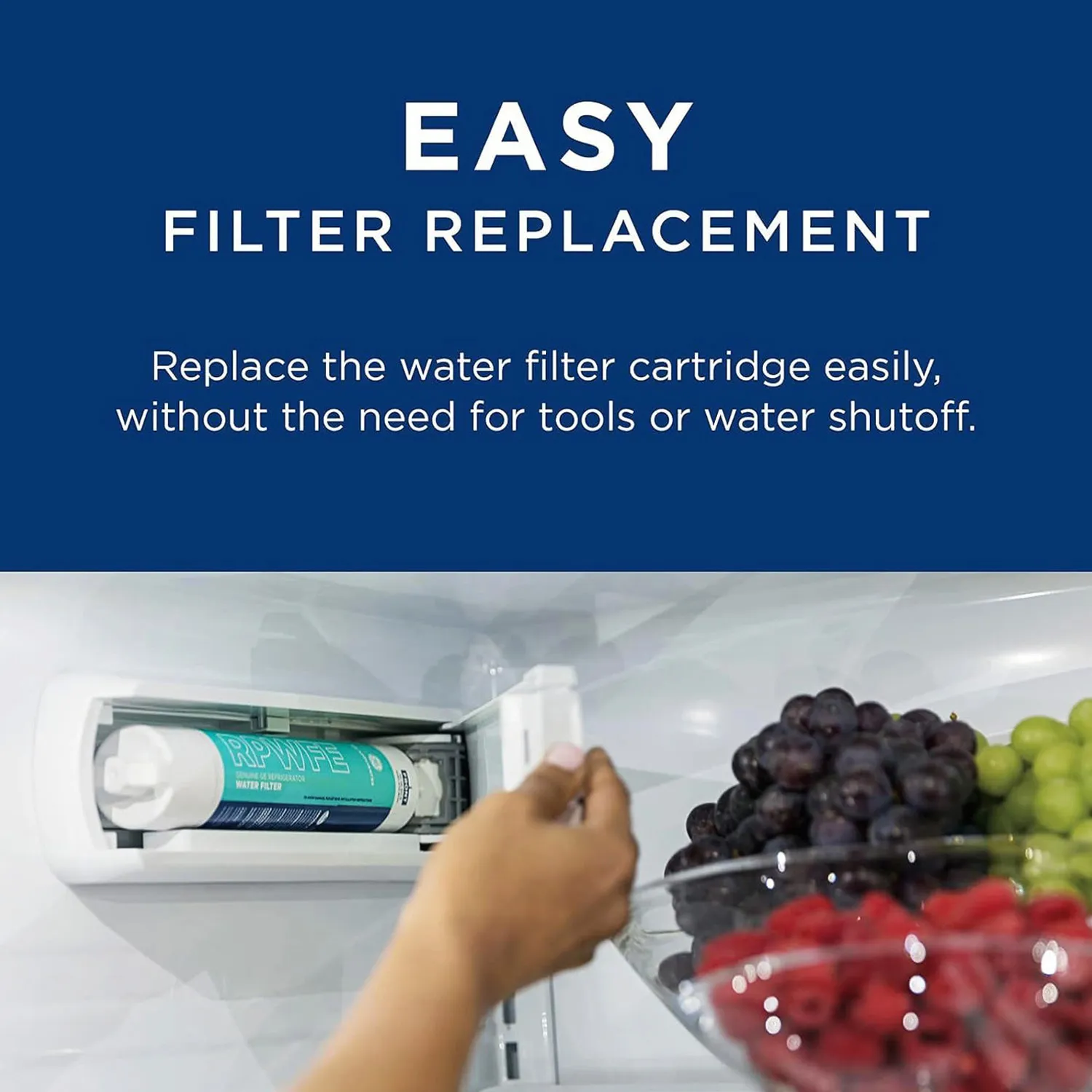 GE RPWFE Refrigerator Water Filter,White