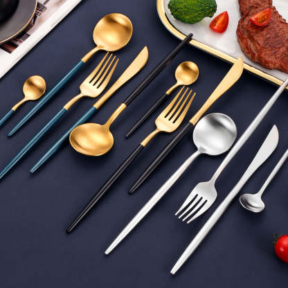 Portuguese Style 304 Stainless Steel Knife Fork Spoon Set - Noogni