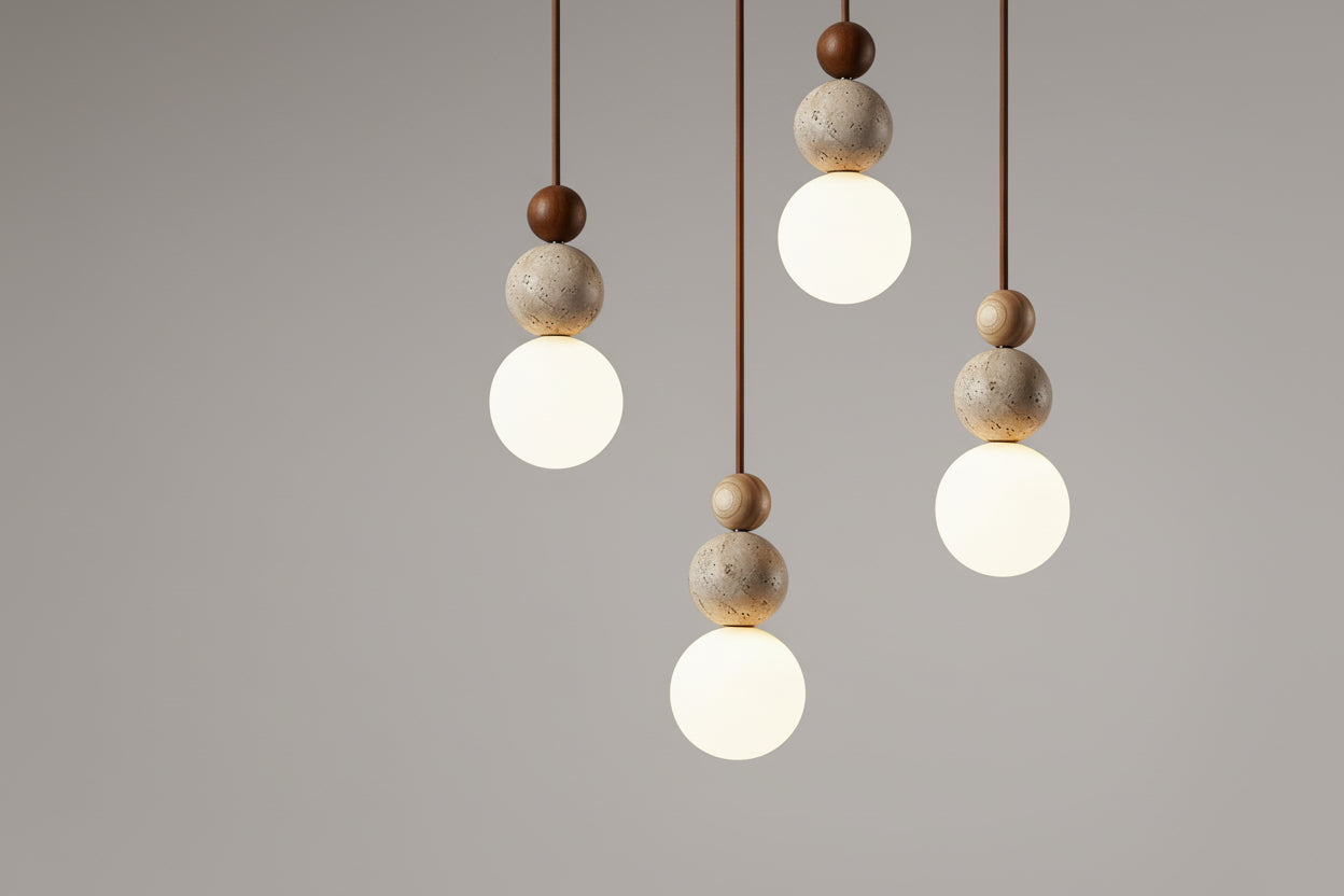 American Bauhaus Wooden Pendant Light for Hallway & Restaurant - Noogni