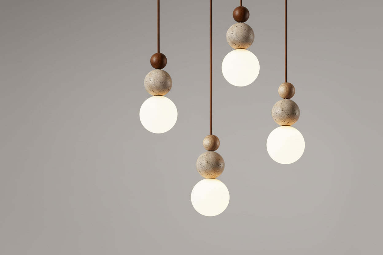 American Bauhaus Wooden Pendant Light for Hallway & Restaurant - Noogni