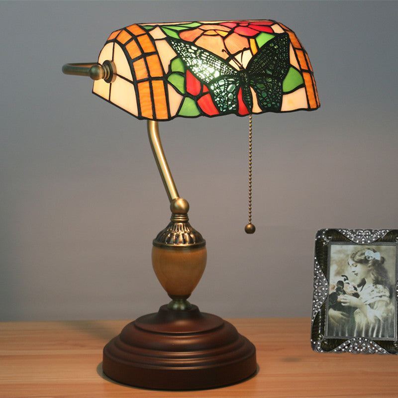Noogni™ Retro Banker’s Stained Glass Desk Lamp - Noogni