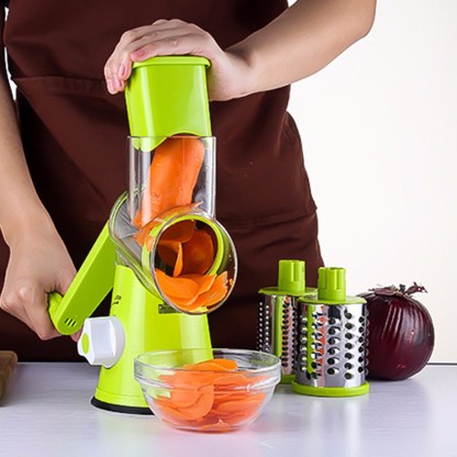 Round Mandoline Vegetable Cutter with Interchangeable Blades - Noogni