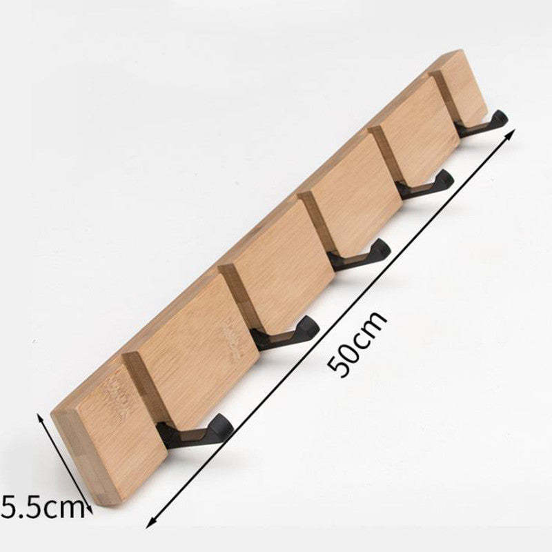 Foldable Wooden Wall Mounted Coat Hook with Stainless Steel Hooks - Noogni