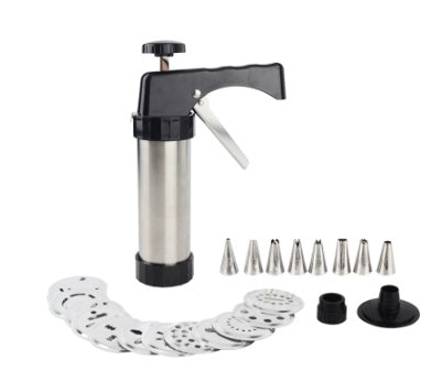 Stainless Steel Biscuit Press and Cookie Decorating Tool Set - Noogni
