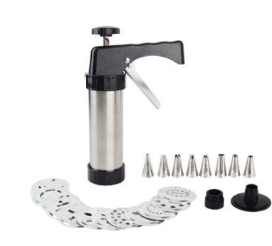 Stainless Steel Biscuit Press and Cookie Decorating Tool Set - Noogni