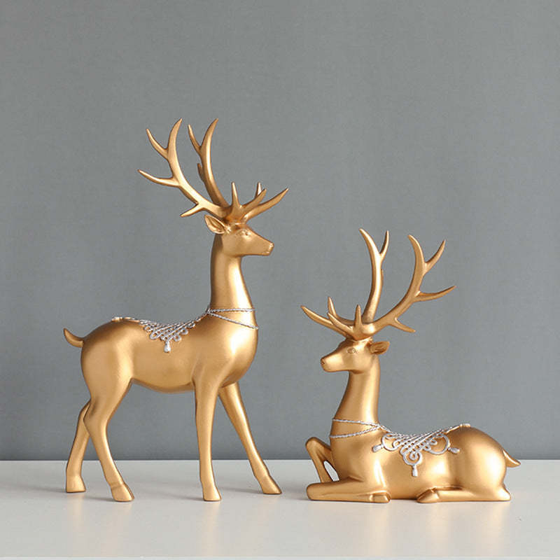Noogni™ Modern Resin Couple Deer Statue
