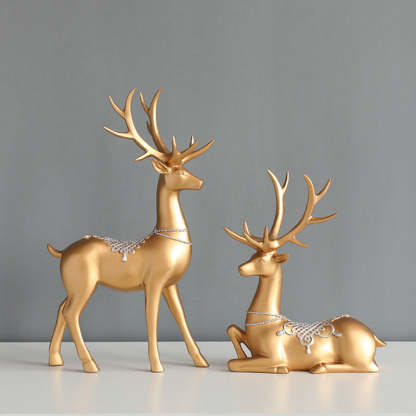 Noogni™ Modern Resin Couple Deer Statue
