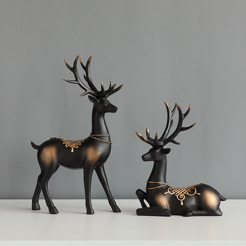Noogni™ Modern Resin Couple Deer Statue