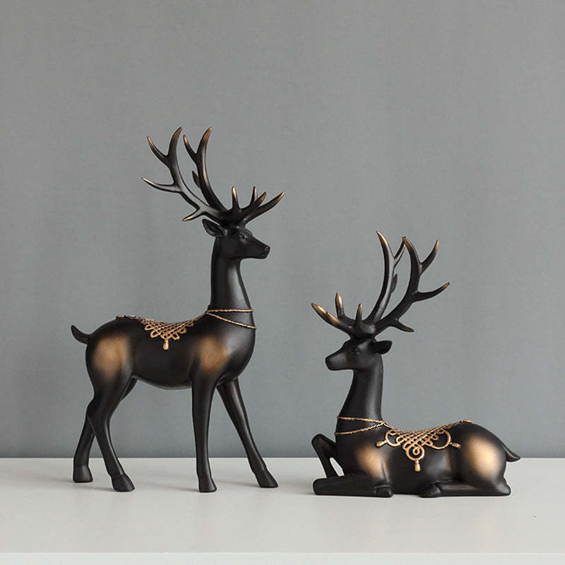 Noogni™ Modern Resin Couple Deer Statue