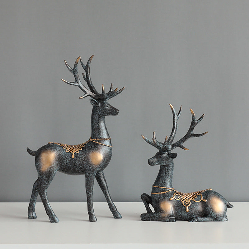 Noogni™ Modern Resin Couple Deer Statue