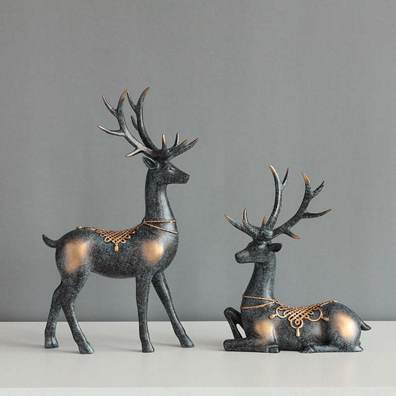 Noogni™ Modern Resin Couple Deer Statue