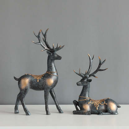 Noogni™ Modern Resin Couple Deer Statue