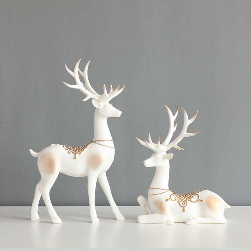 Noogni™ Modern Resin Couple Deer Statue - Noogni